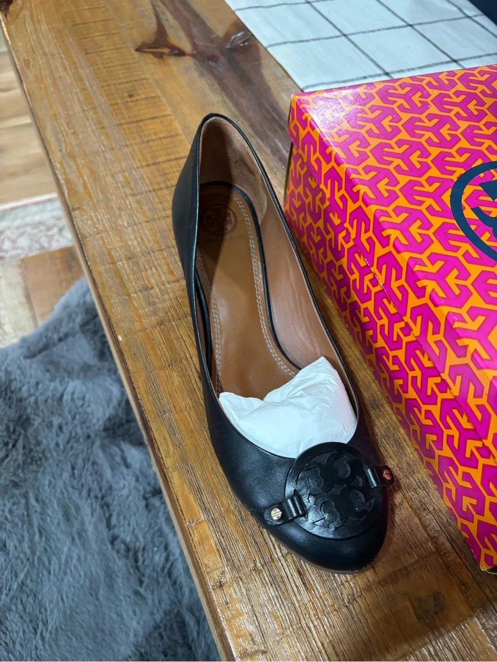 Tory Burch Black Mini Miller 45mm Wedge - Leather